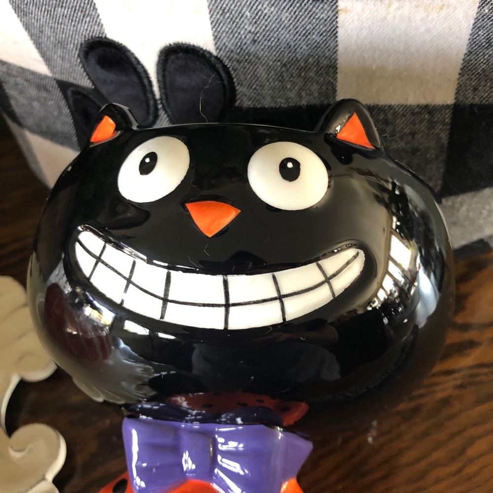 Halloween Black Cat Candy Bowl Dish Beer Mug - Picture 8 of 16
